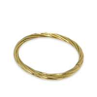 18K Gold Twisted Hinged Bangle