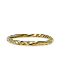 18K Gold Twisted Hinged Bangle