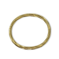 18K Gold Twisted Hinged Bangle