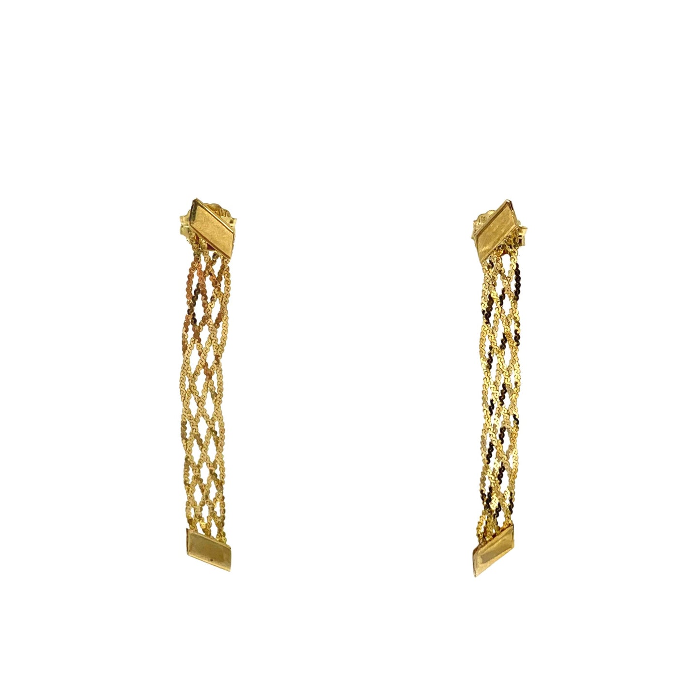 Milor Italian 18K Gold Drop Weave Earrings
