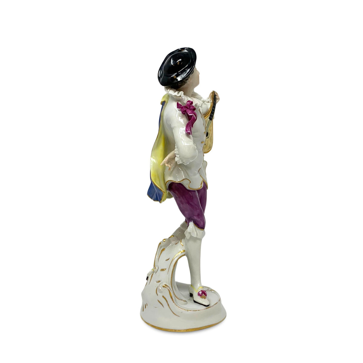 Volkstedt Porcelain Dresden Germany Gentleman with Mandolin Figurine