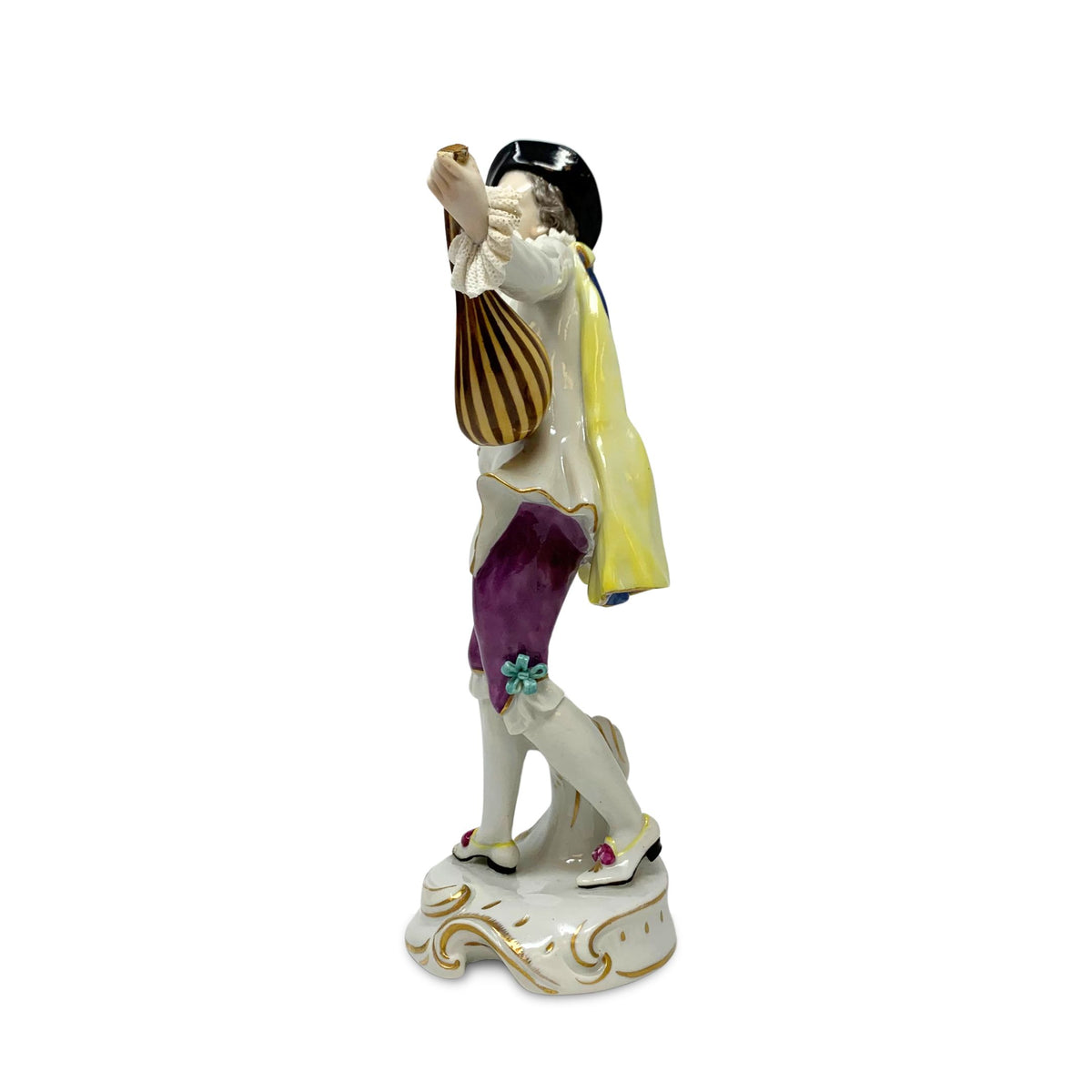 Volkstedt Porcelain Dresden Germany Gentleman with Mandolin Figurine