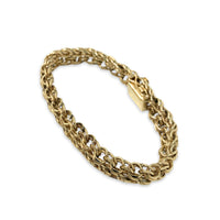 Vintage 14K Gold 12mm Double Link Charm Bracelet