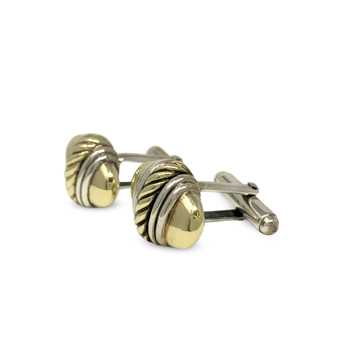 David Yurman 14K Gold & Sterling Classic Cable Cufflinks