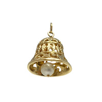 14K Gold & Pearl Bell Charm/Pendant