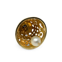 14K Gold & Pearl Bell Charm/Pendant