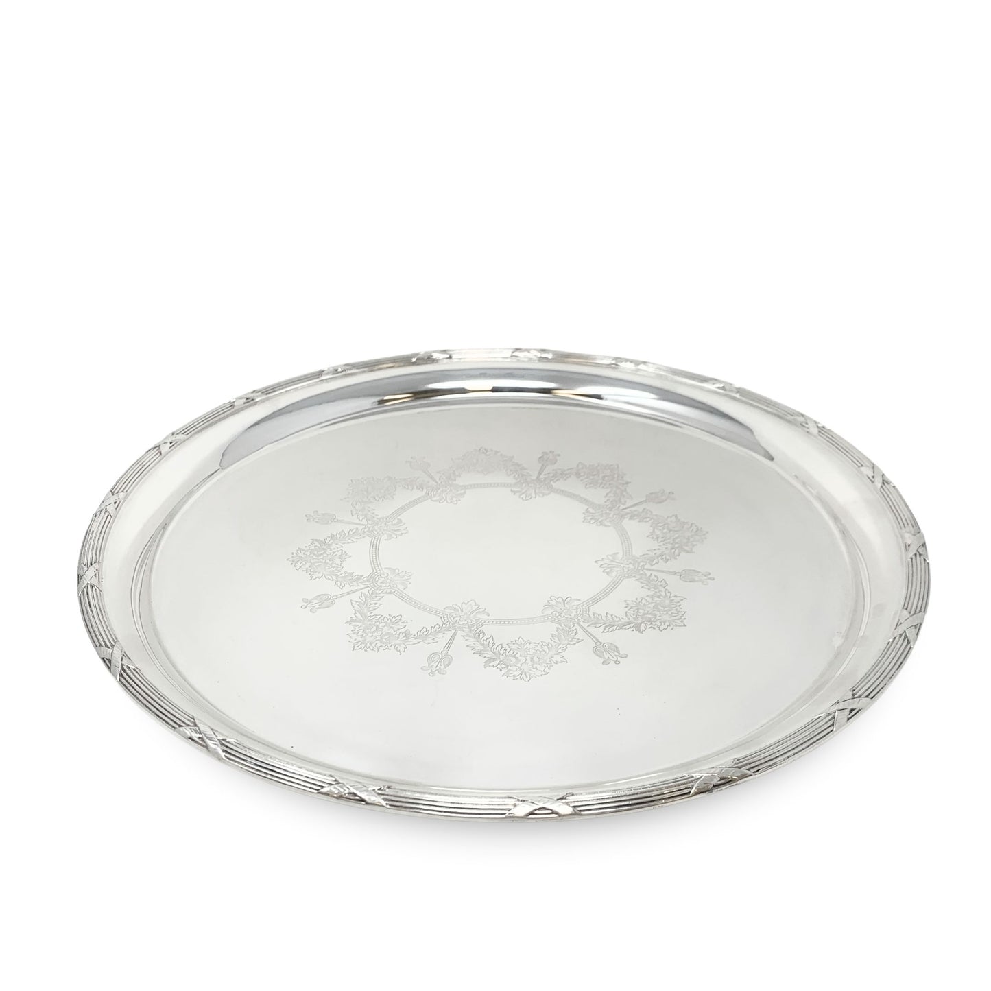 Sheffield England Silver Plated Revolving Tray/Lazy Susan