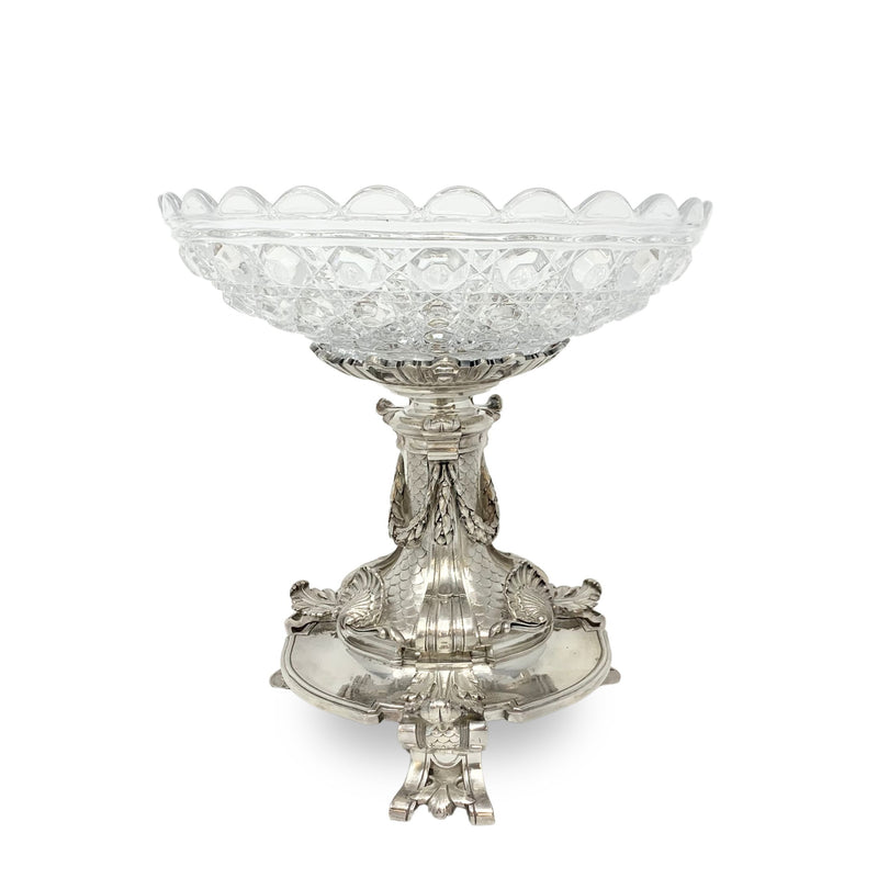 Christofle Silver Plated Bronze/Baccarat Centerpiece Bowl