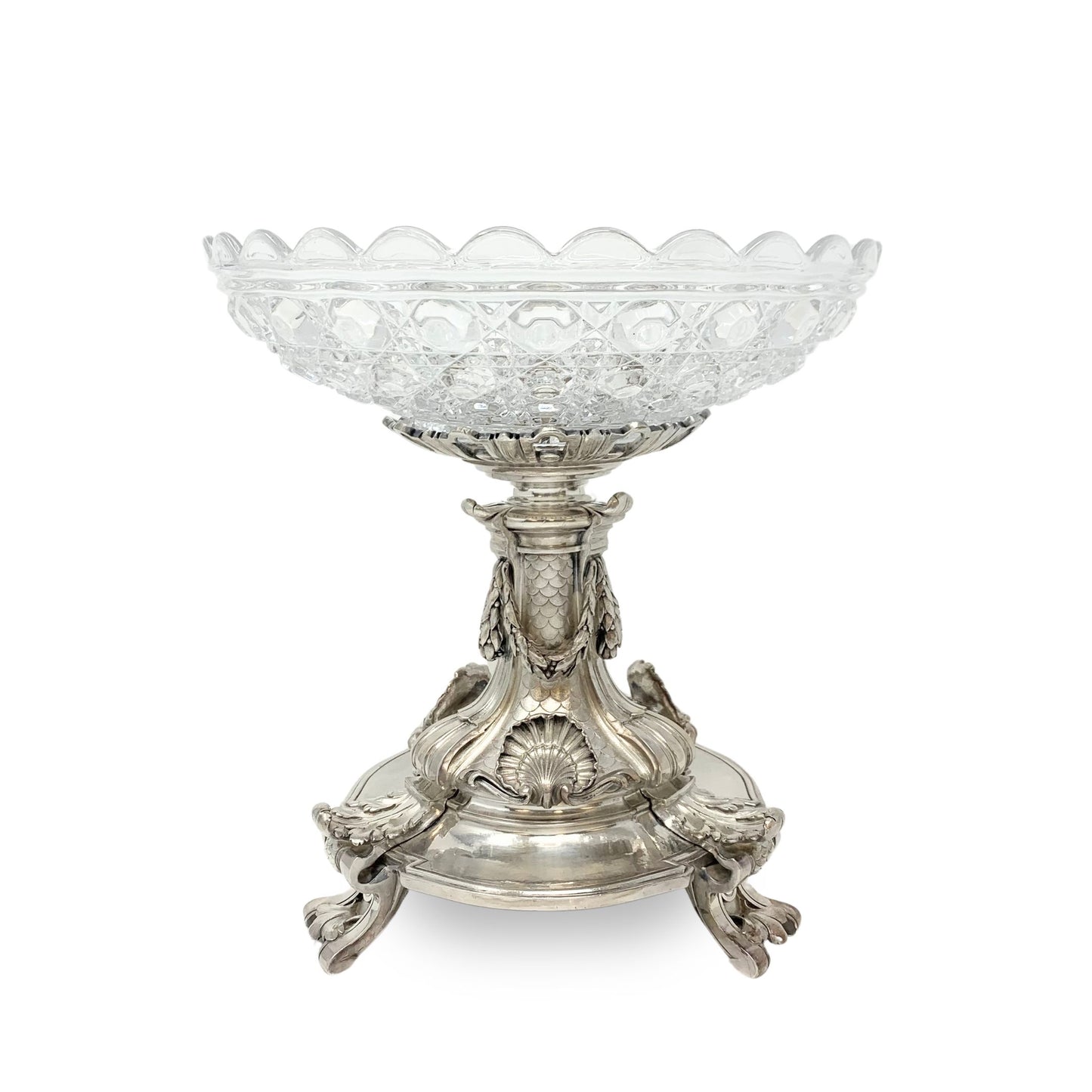 Christofle Silver Plated Bronze/Baccarat Centerpiece Bowl