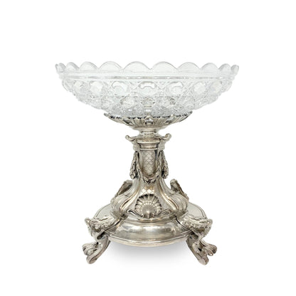 Christofle Silver Plated Bronze/Baccarat Centerpiece Bowl