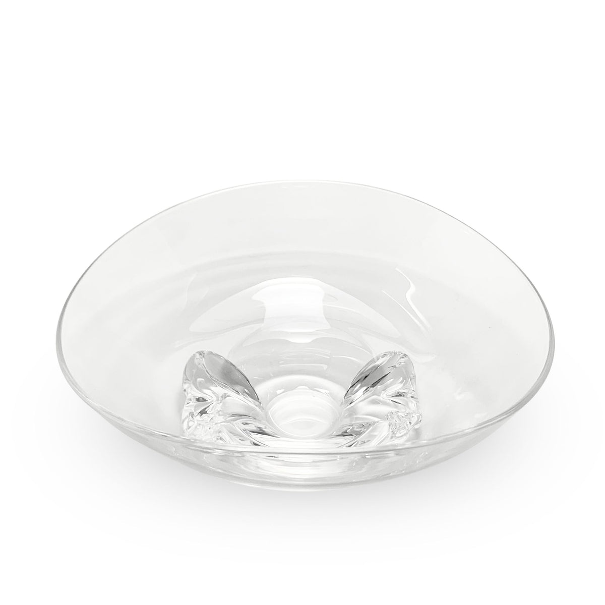 Stueben Crystal Modernist Basket Shaped Bowl #8079