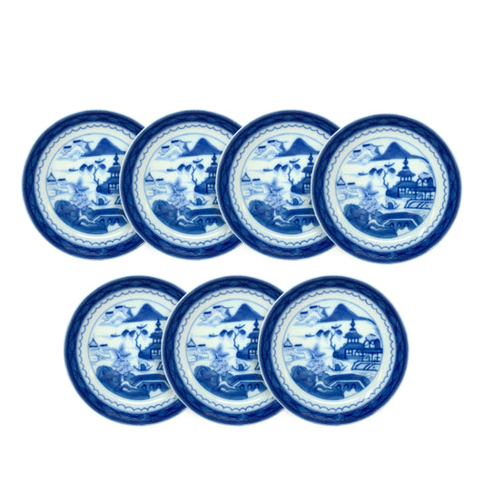 Mottahedeh Blue Canton 4.5" Coasters (7)