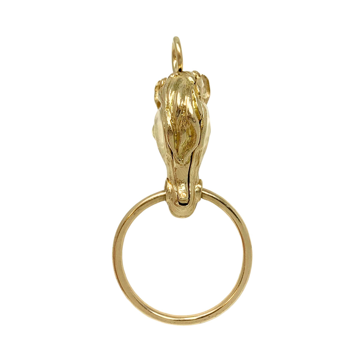 14K Gold Diamond & Ruby Horse Head Pendant/Fob