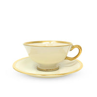 Lenox "Tuxedo" (Gold Backstamp) Set of 7 Footed Cups & Saucers (14pcs)