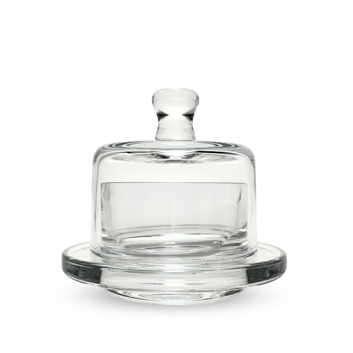 Individual Clear Glass Domed Butter Dishes (7)