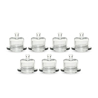 Individual Clear Glass Domed Butter Dishes (7)