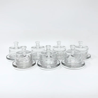 Individual Clear Glass Domed Butter Dishes (7)