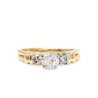 14K Gold Diamond Engagement Ring Set - Size 6.5