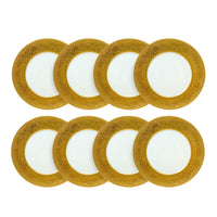 Wheeling Decorating Company Gold Rimmed Dinner/Cabinet Plates (8)