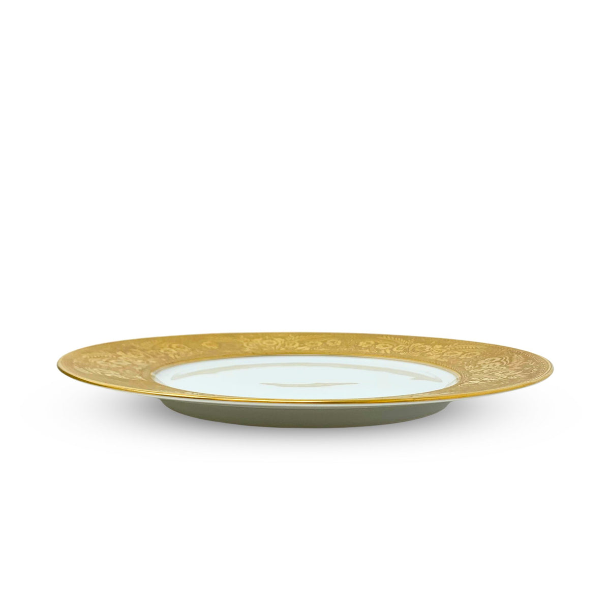 Wheeling Decorating Company Gold Rimmed Dinner/Cabinet Plates (8)