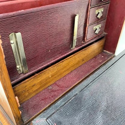 English Antique Tiger Oak Traveling Lap Desk