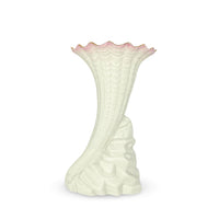 Belleek 2003 Heritage Collection 9" Rock Spill Vase With Pink Rim