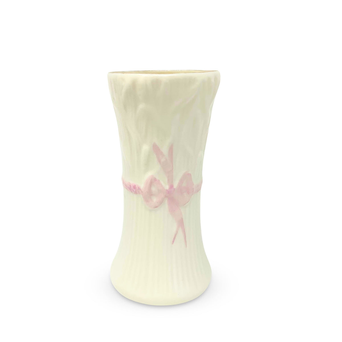 Belleek Typha Pink Ribbon 3.75" Spill Vase (2nd Black Mark)