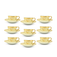 S&S Limoges France Set of 9 Cups/Saucers (18pcs)