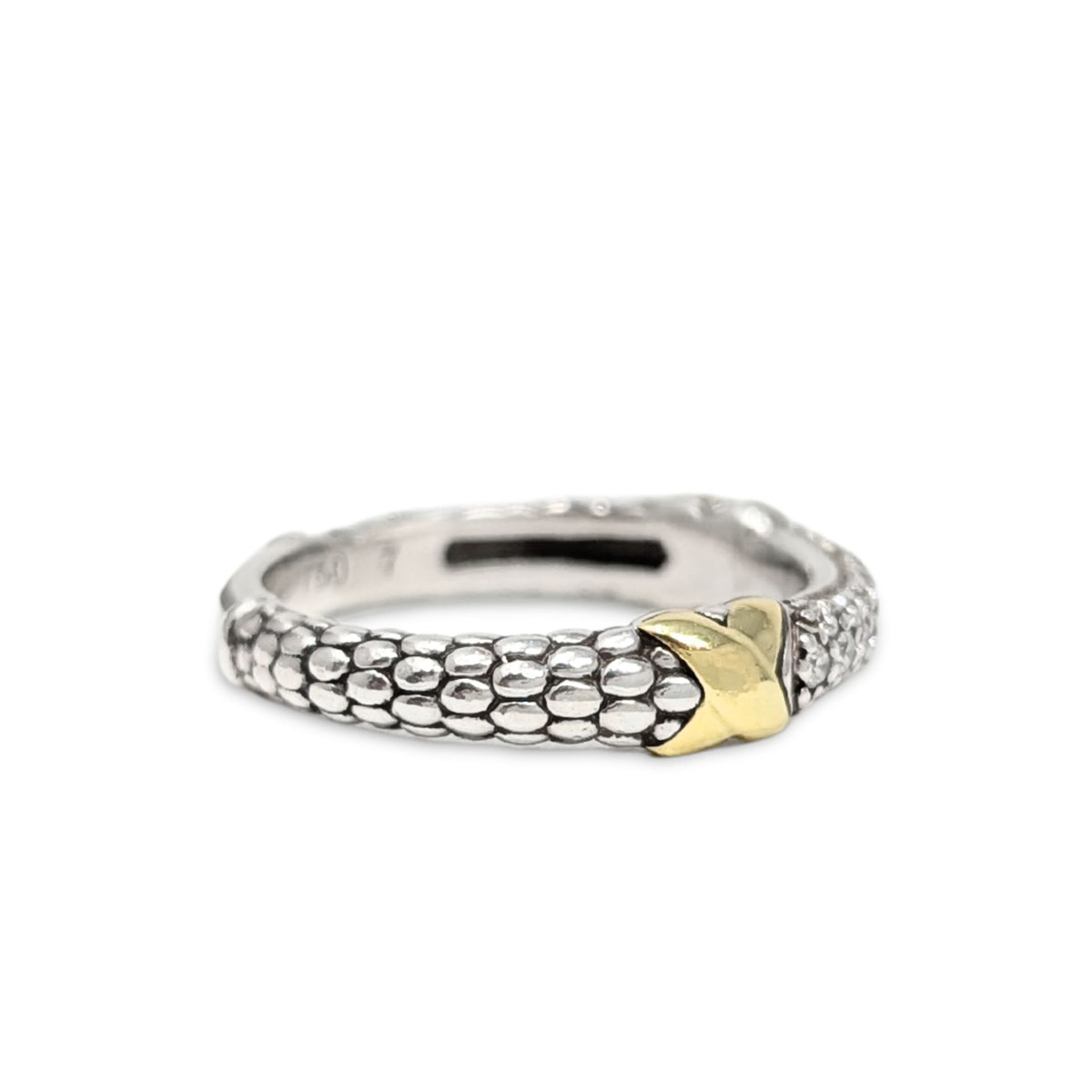 Lagos 18K Gold & Sterling Diamond Ring - Size 6