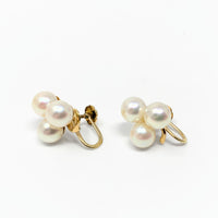 14K Gold Pearl Screw-Back Earrings