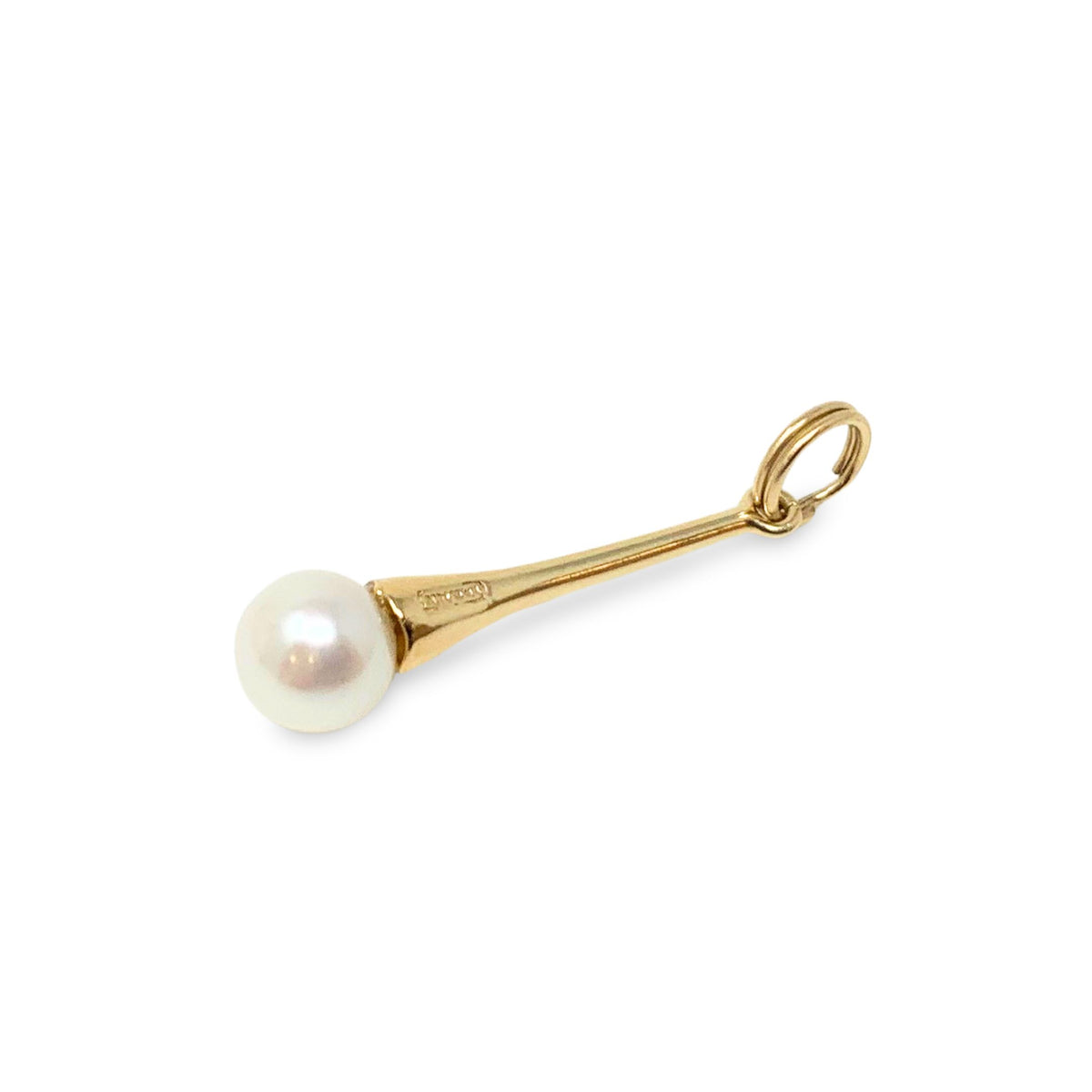 14K Gold Pearl Drop Pendant