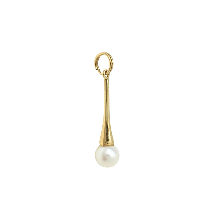 14K Gold Pearl Drop Pendant