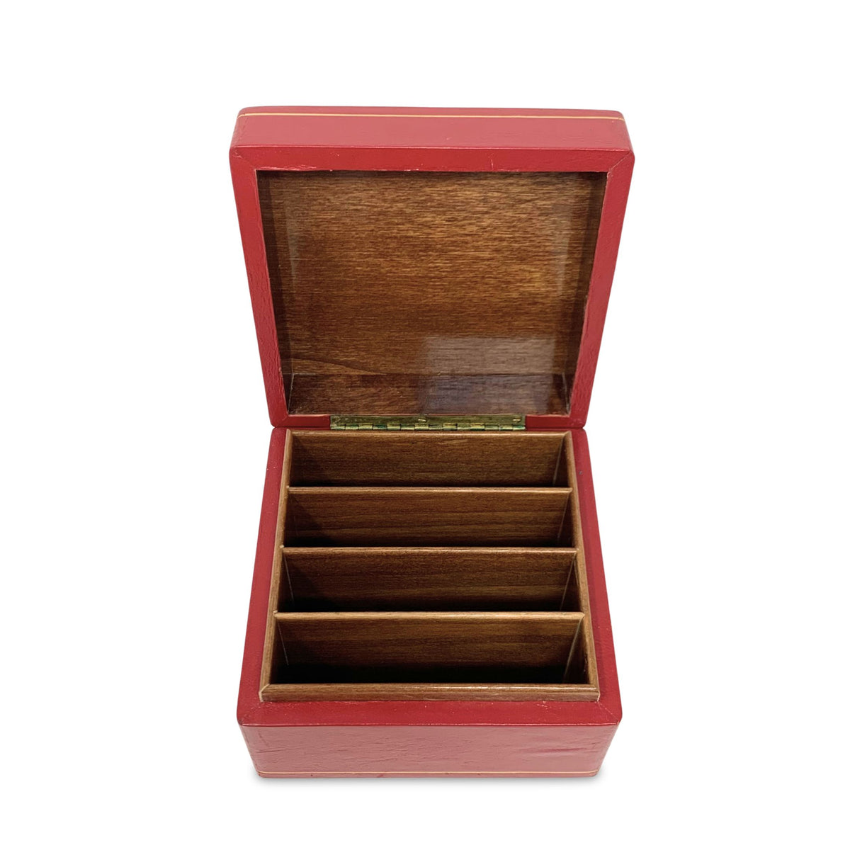 Italian Leather & Wood Playing Card Box