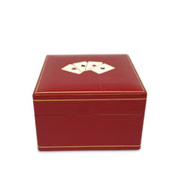 Italian Leather & Wood Playing Card Box