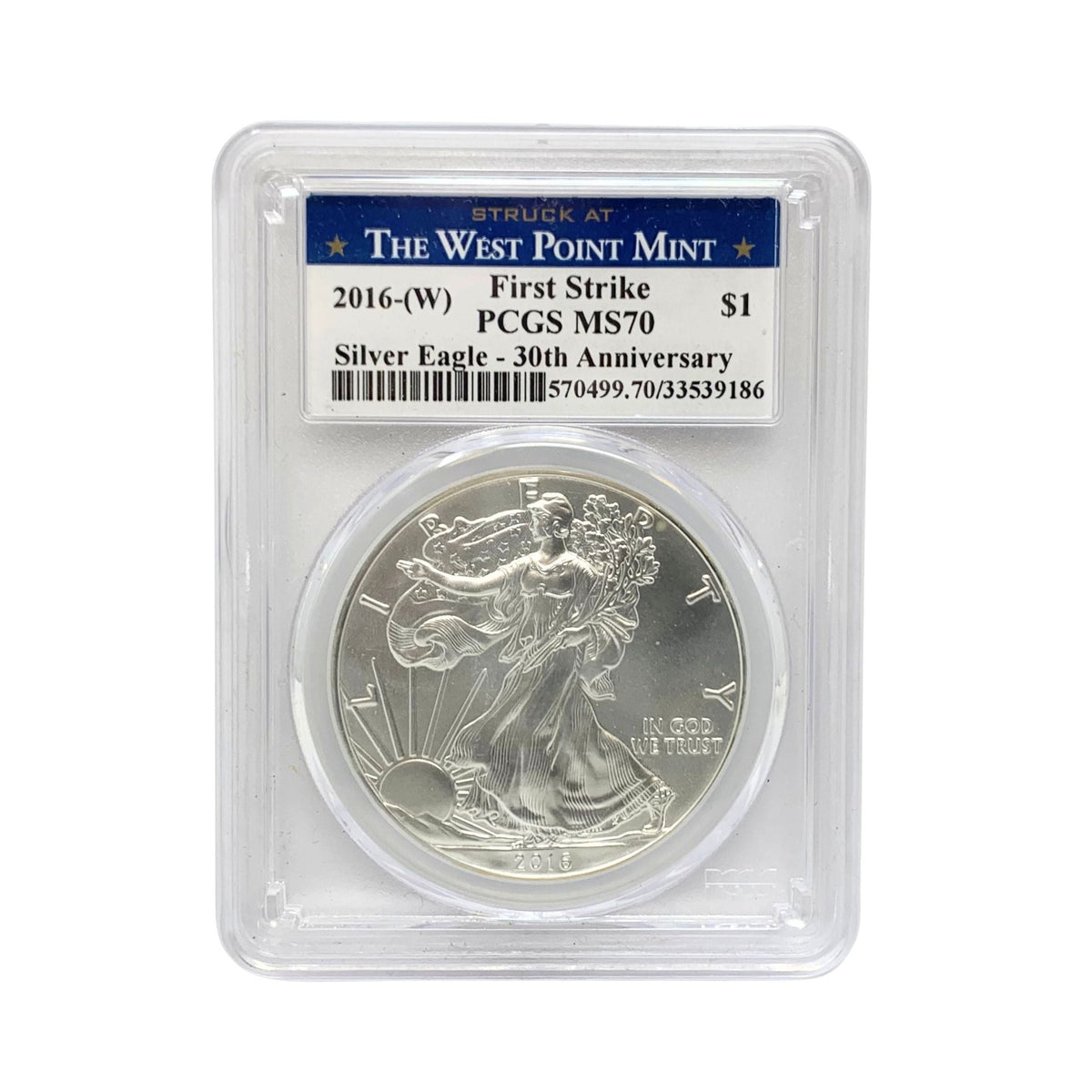 2016-W PCGS MS70 Silver Eagle *The West Point Mint* 30th Ann. First Strike