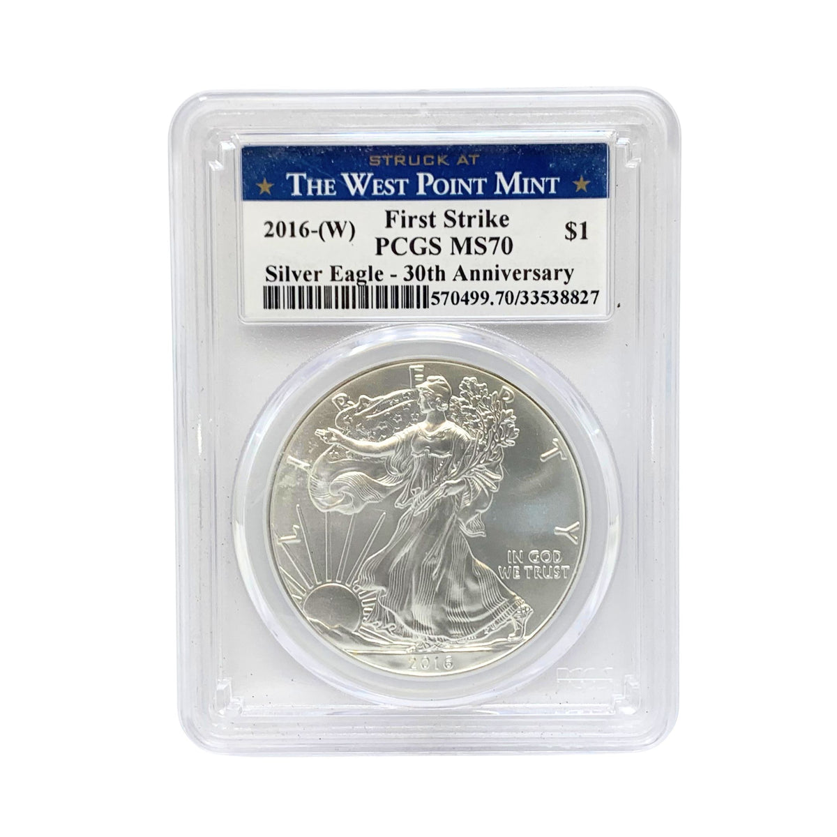 2016-W PCGS MS70 Silver Eagle *The West Point Mint* 30th Ann. First Strike