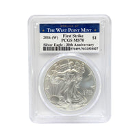 2016-W PCGS MS70 Silver Eagle *The West Point Mint* 30th Ann. First Strike