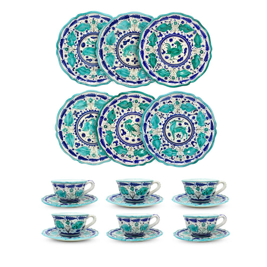 Cantagalli Pottery Italian 18pc Luncheon Set