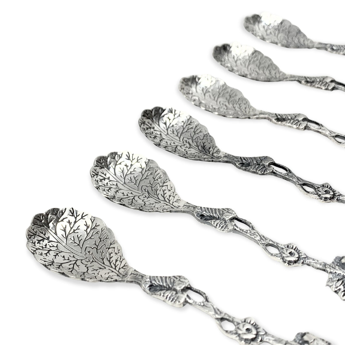 Art Nouveau Style Floral Demitasse Spoons (6)