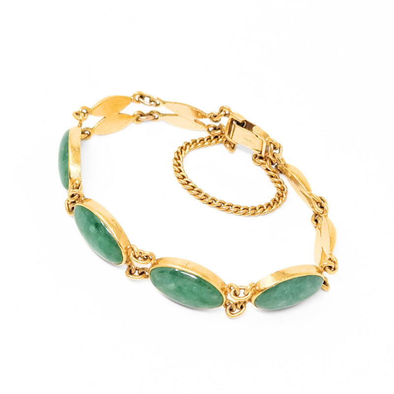 24K Gold & Jade 6.5" Bracelet