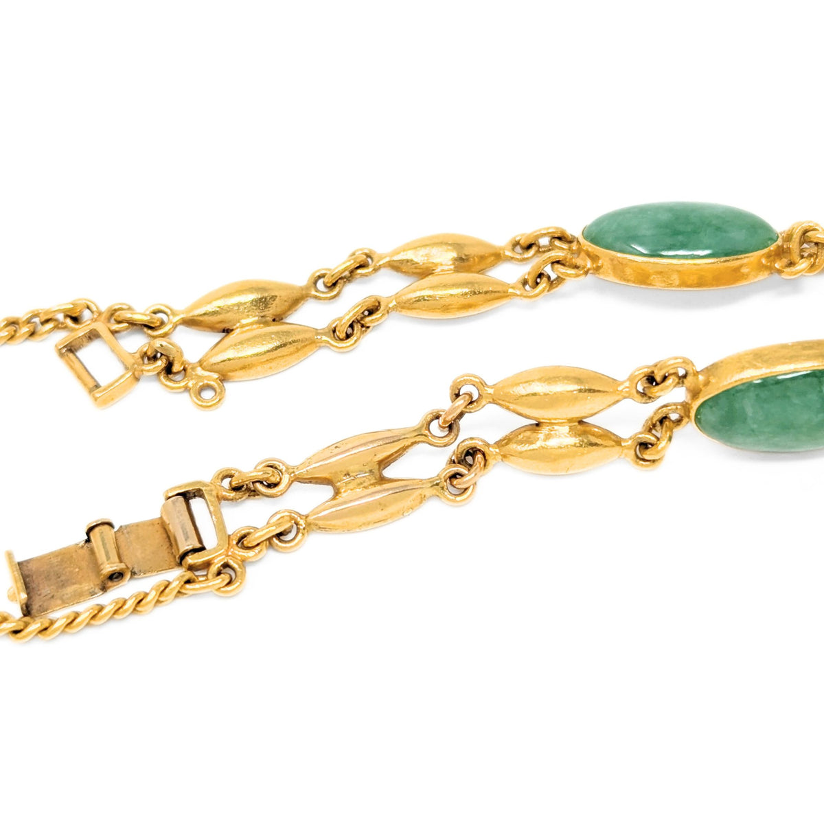 24K Gold & Jade 6.5" Bracelet