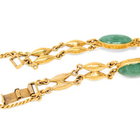 24K Gold & Jade 6.5" Bracelet