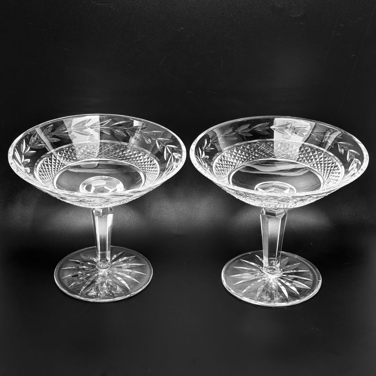 Waterford "Glandore" Pair of 5.25" Crystal Compotes