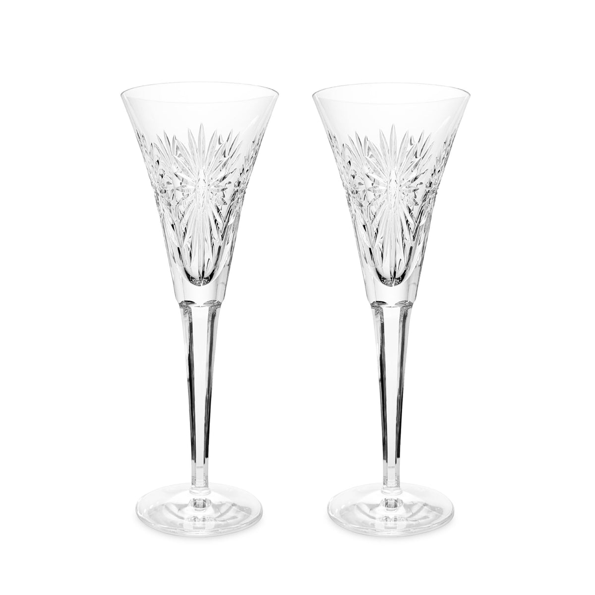 Waterford Crystal Millennium "Health" Pair of Champagne Toasting Flutes