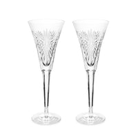 Waterford Crystal Millennium "Health" Pair of Champagne Toasting Flutes