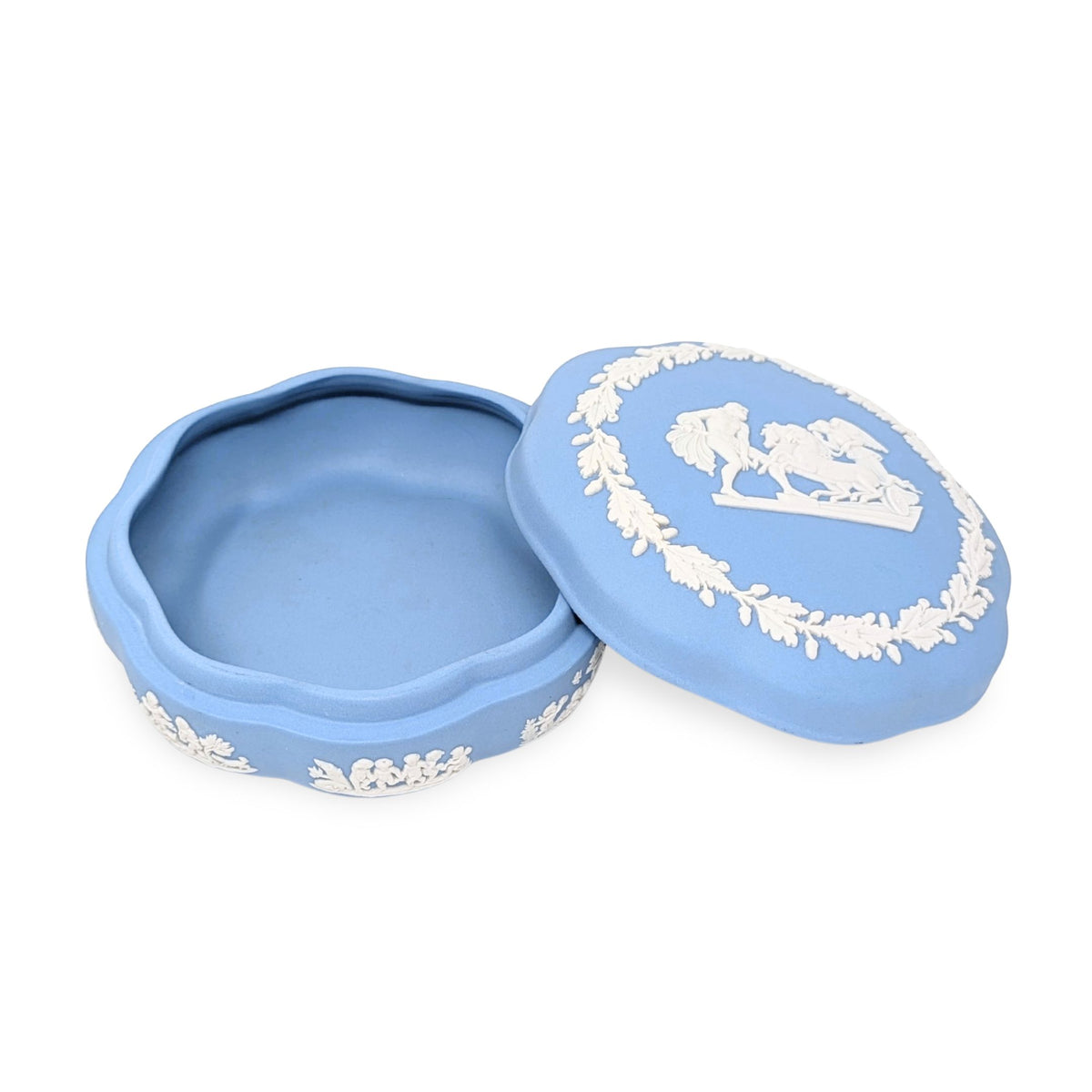 Wedgwood Pale Blue Jasperware 3pc Vanity Set