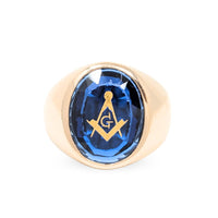 10K Gold Vintage Masonic Men's Ring - Size 8