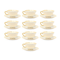 Lenox "Tuxedo" 20pc Footed Cup & Saucer Set (Gold Backstamp)