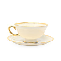 Lenox "Tuxedo" 20pc Footed Cup & Saucer Set (Gold Backstamp)