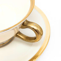 Lenox "Tuxedo" 20pc Footed Cup & Saucer Set (Gold Backstamp)